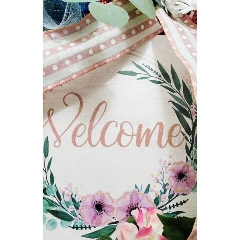 Welcome wreath for spring and summer..